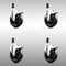 Service Caster 5 Inch 316SS Soft Rubber Swivel 1-3/8 Inch Expanding Stem Caster Set Lock Brake SCC-SS316TTLEX20S514-SRS-138-4 - alternate 1